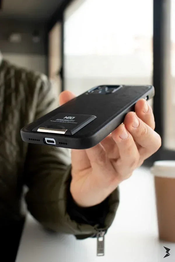 HDD Stand leather Case iPhone 12 / 12 Pro - Three