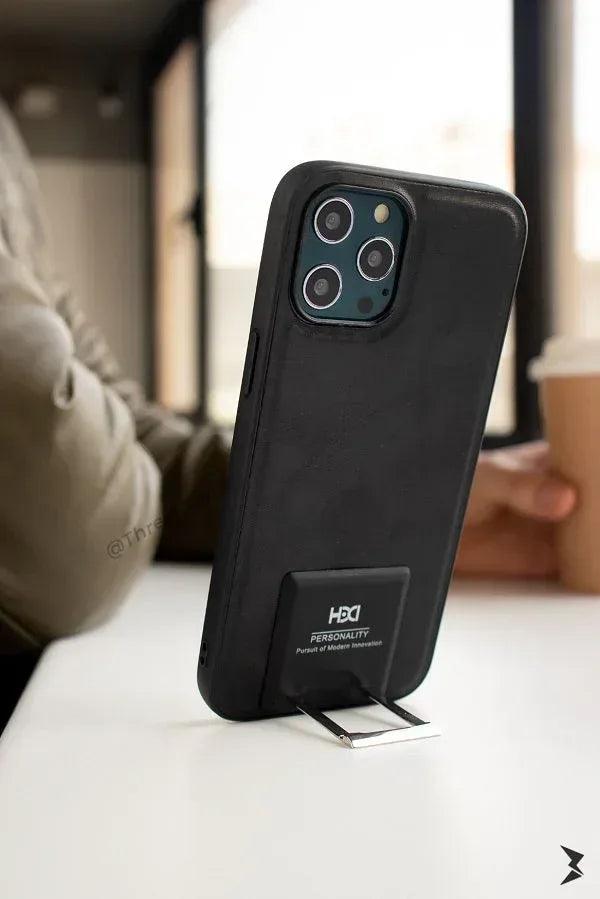 HDD Stand leather Case iPhone 12 / 12 Pro - Three