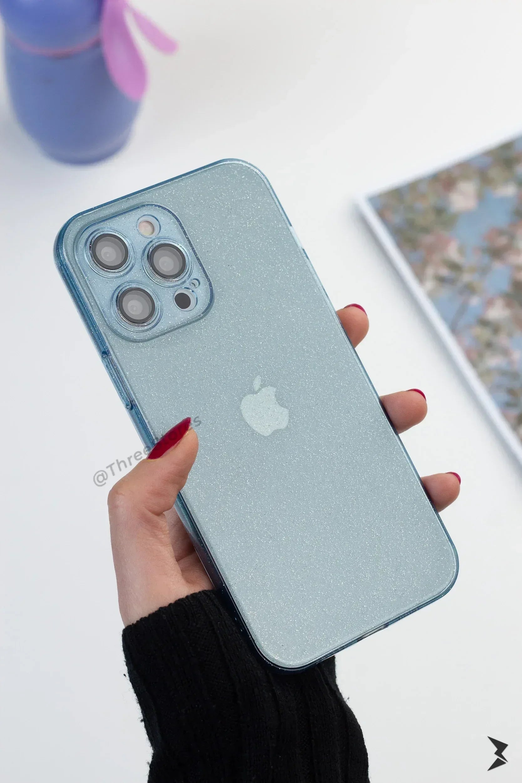 Glitter Transparent Camera Lens Protection Case iPhone 13 Pro Max - Three