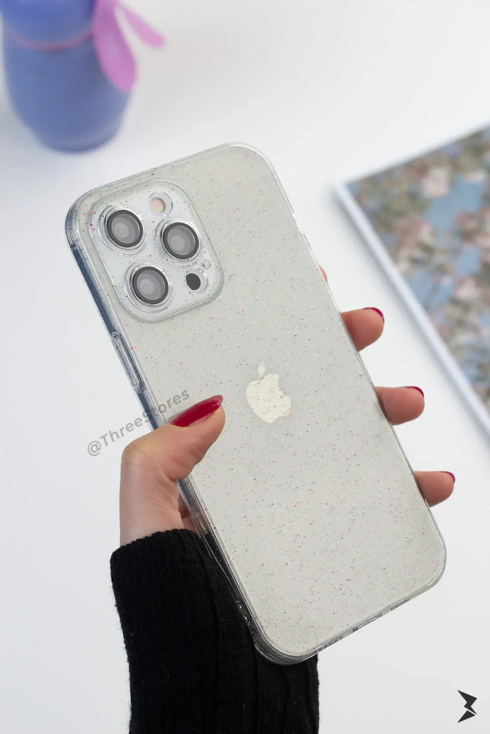 Glitter Transparent Camera Lens Protection Case iPhone 13 Pro Max - Three