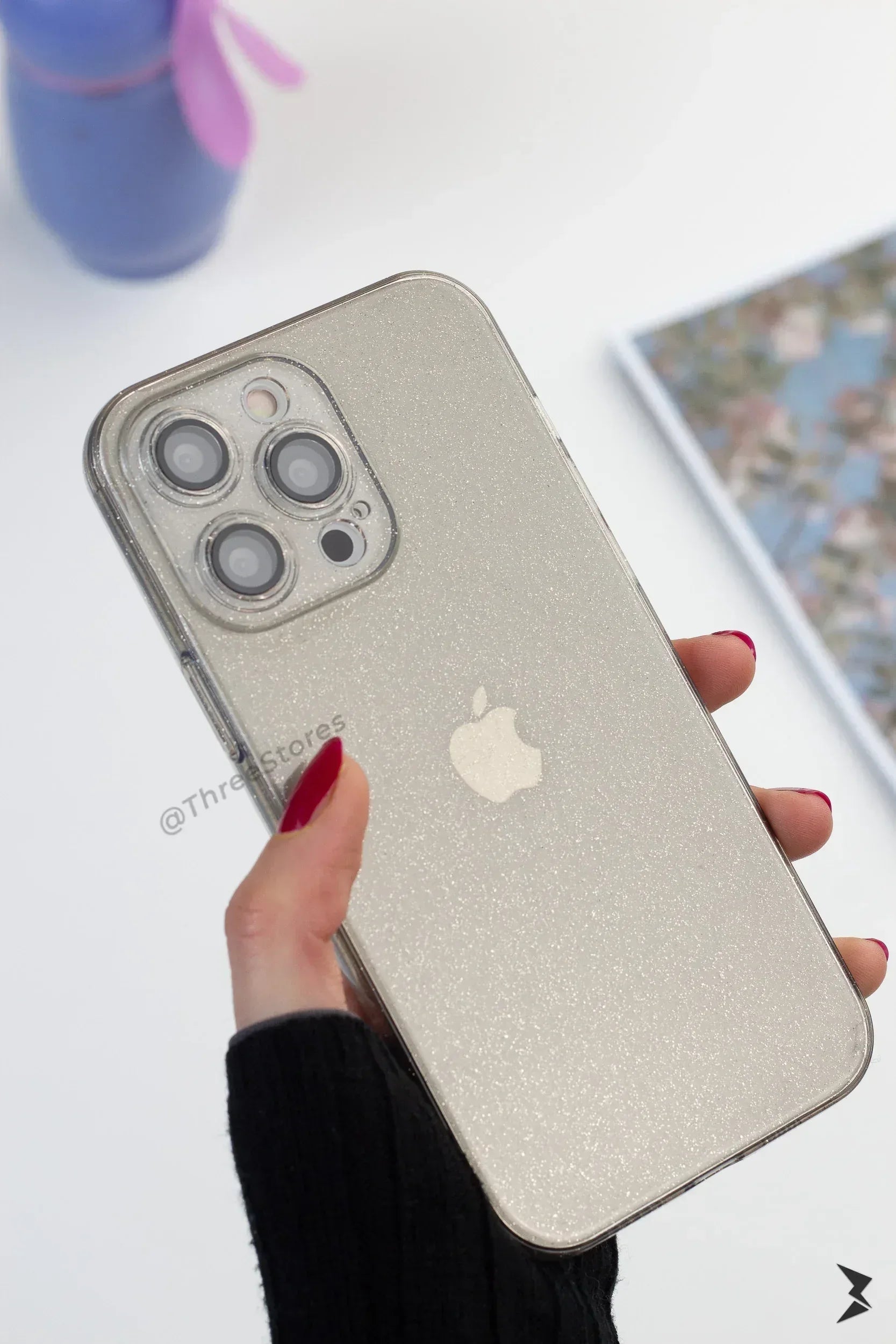 Glitter Transparent Camera Lens Protection Case iPhone 13 Pro Max - Three