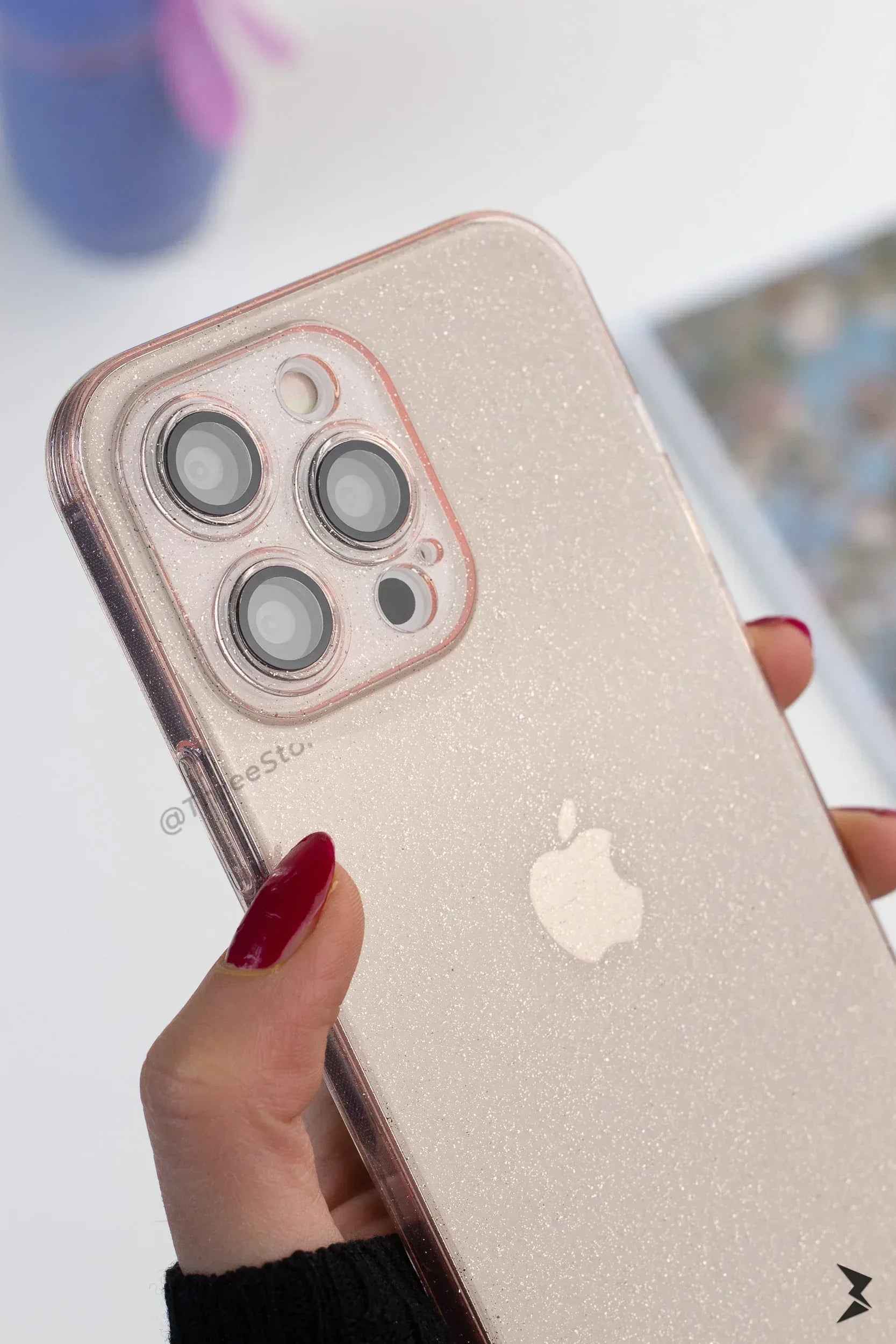 Glitter Transparent Camera Lens Protection Case iPhone 13 Pro Max - Three