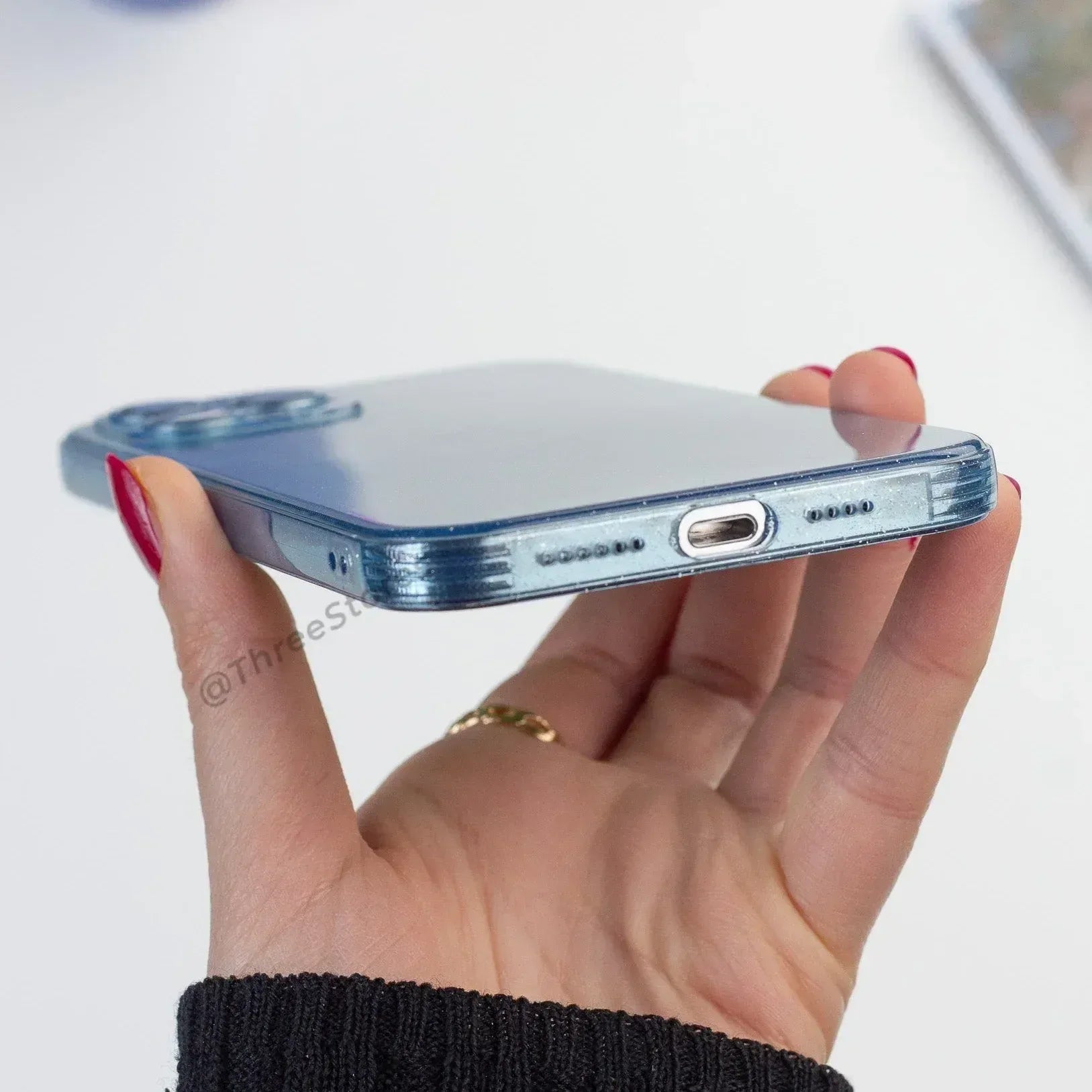 Glitter Transparent Camera Lens Protection Case iPhone 13 Pro Max - Three