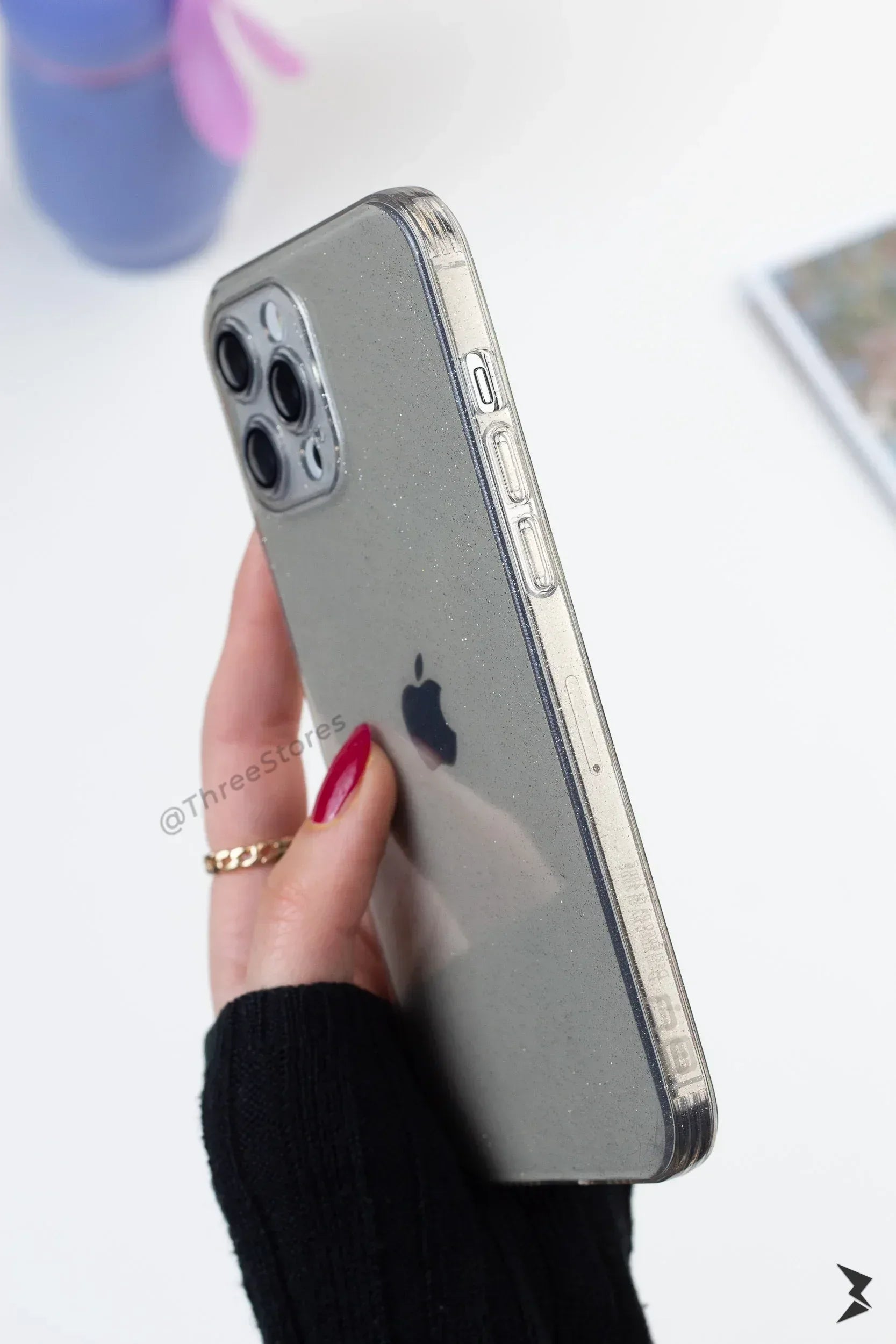 Glitter Transparent Camera Lens Protection Case iPhone 13 Pro Max - Three