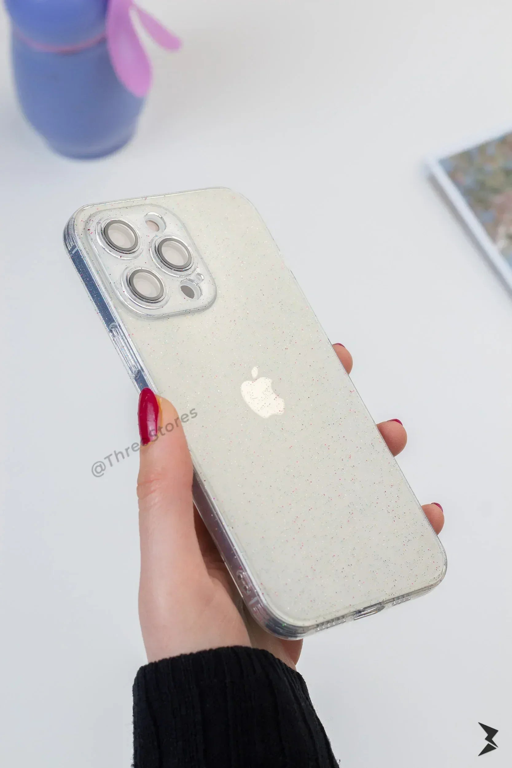 Glitter Transparent Camera Lens Protection Case iPhone 13 Pro Max - Three