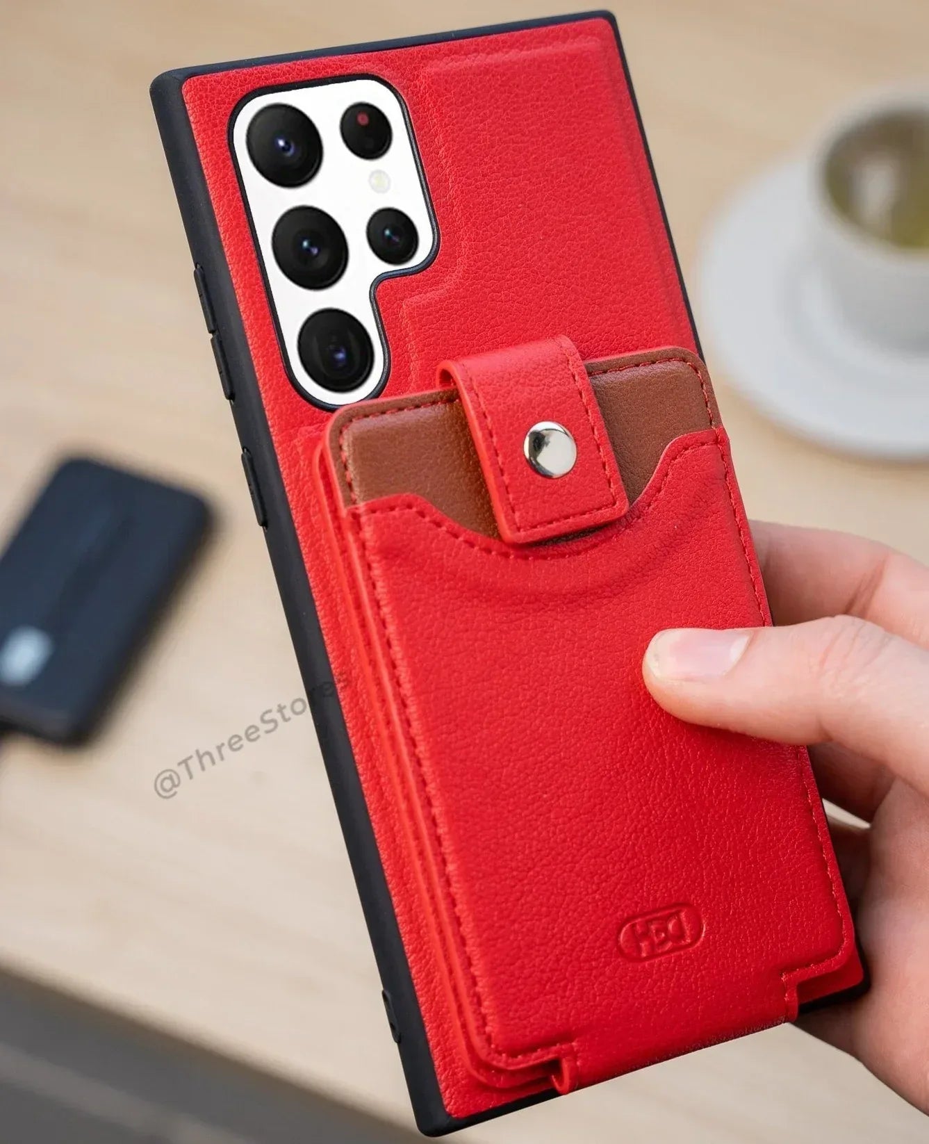 Hdd Leather Card Case Samsung S22 Ultra - Three