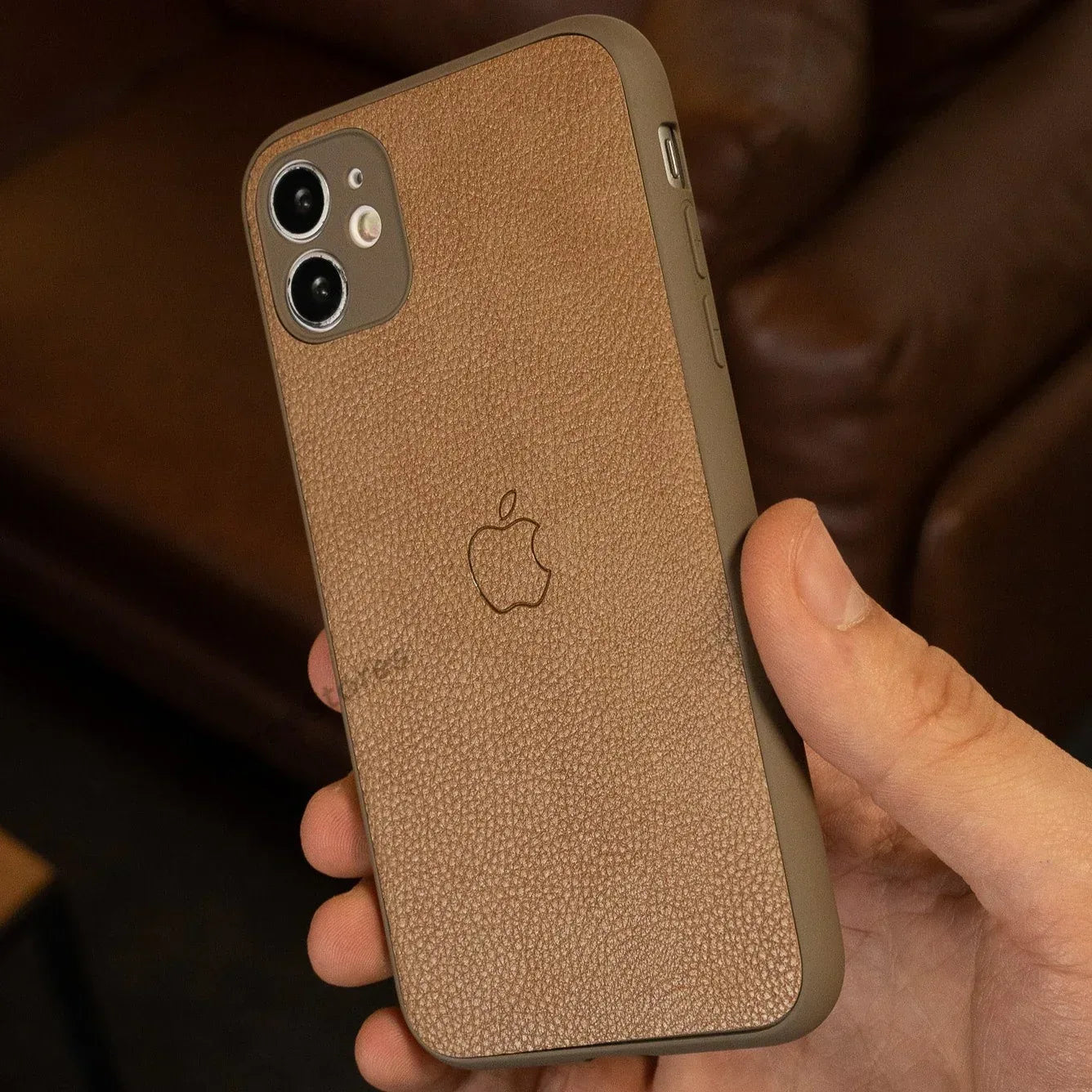 Slim Leather Camera Protection Case iPhone 11 - Three