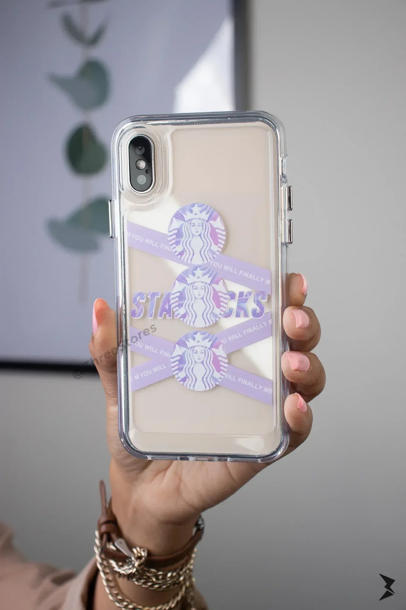 Transparent Printed Case iPhone X - Three