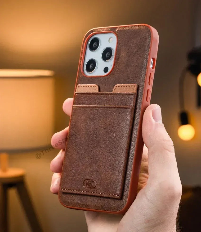 Hdd Leather Slim invisible Card Case iPhone 13 Pro Max - Three
