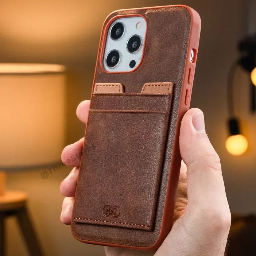 Hdd Leather Slim invisible Card Case iPhone 12 Pro Max - Three