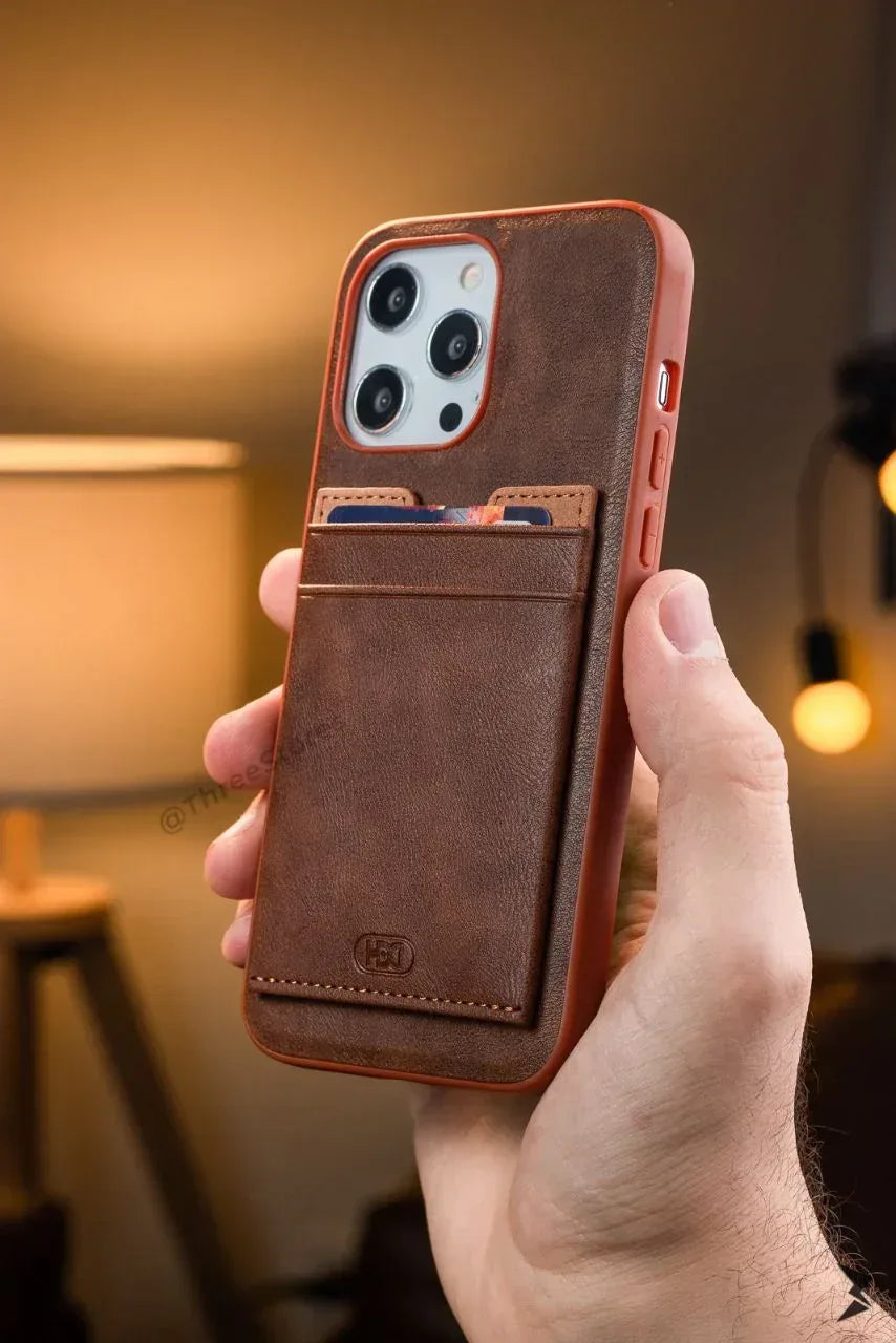 Hdd Leather Slim invisible Card Case iPhone 13 Pro Max - Three