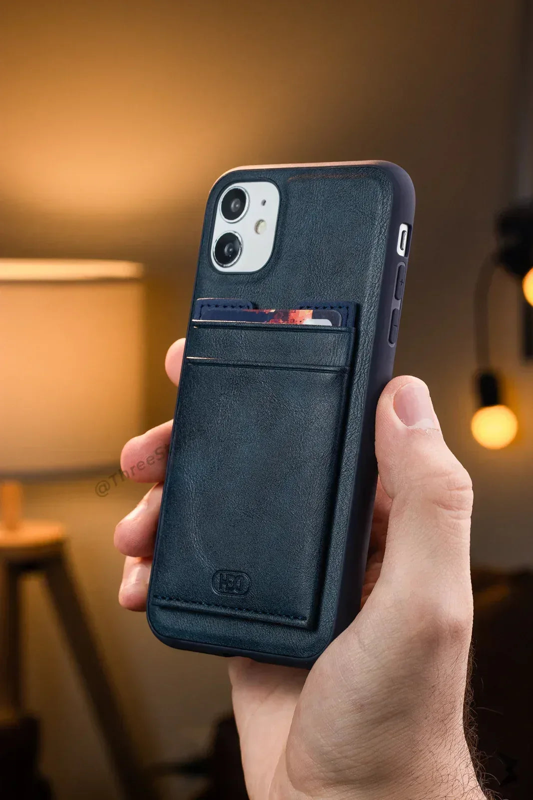Hdd Leather Slim invisible Card Case iPhone 11 - Three