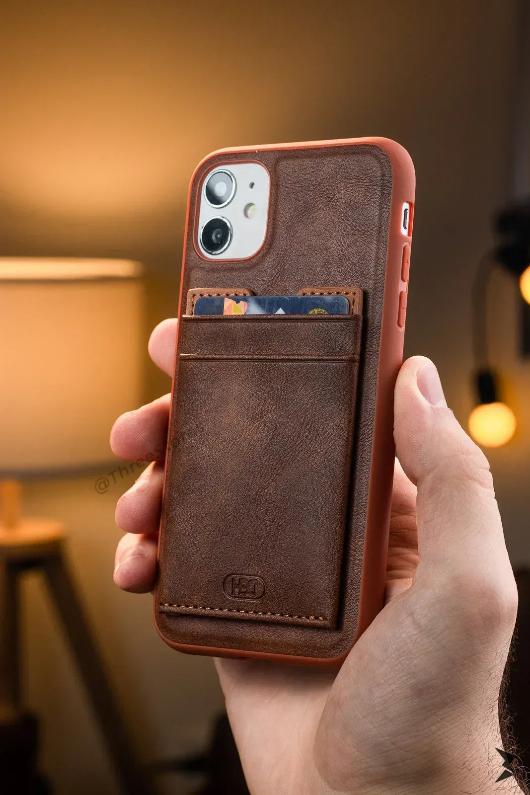 Hdd Leather Slim invisible Card Case iPhone 11 - Three