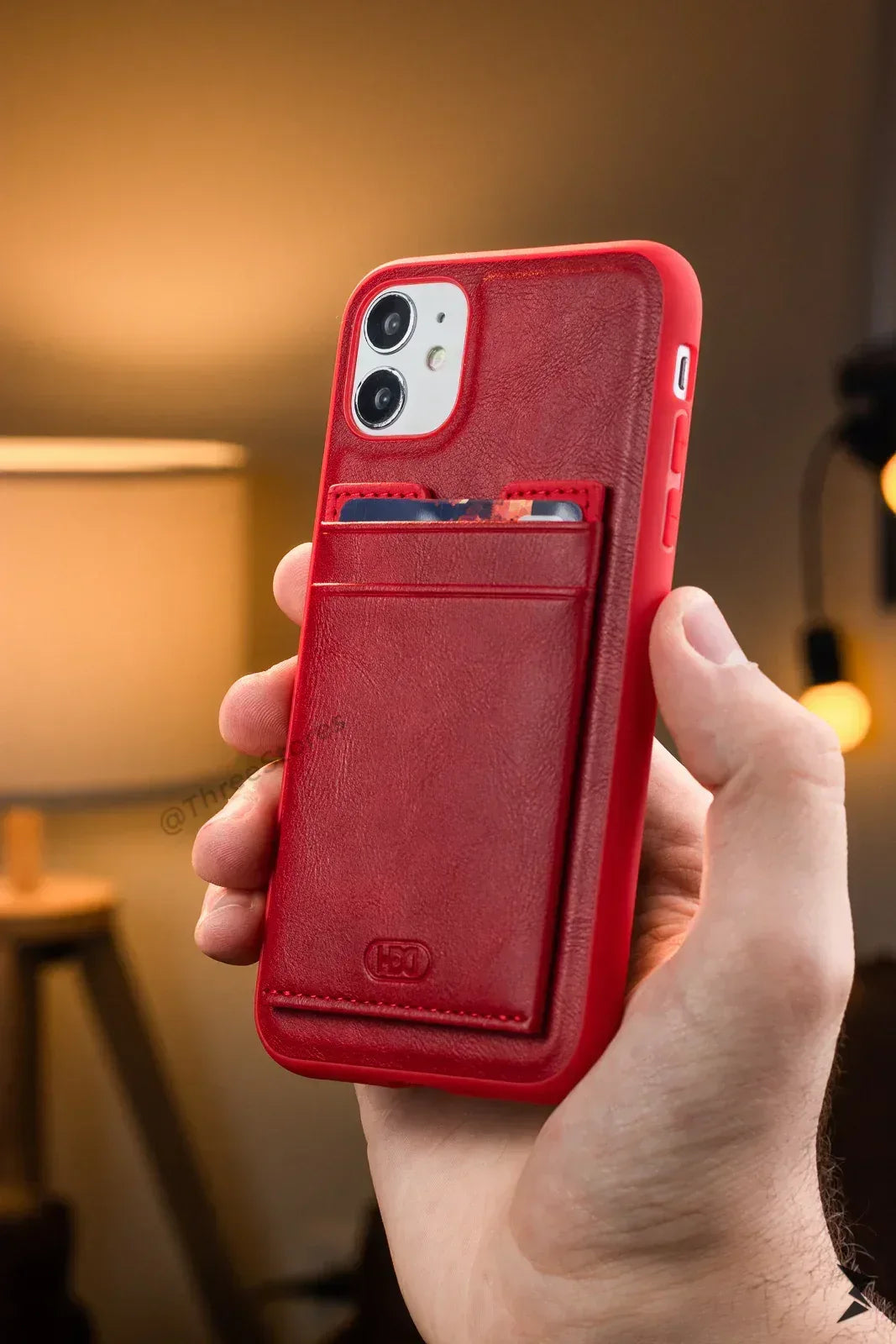 Hdd Leather Slim invisible Card Case iPhone 11 - Three