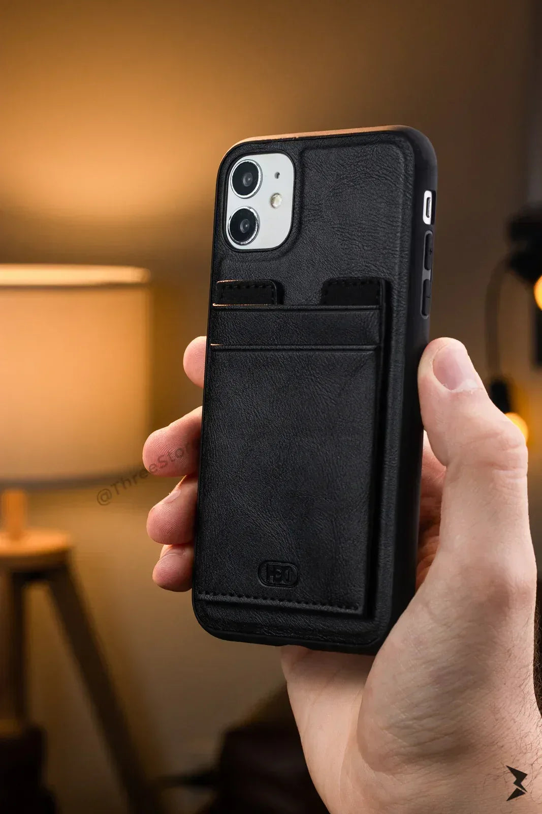 Hdd Leather Slim invisible Card Case iPhone 11 - Three
