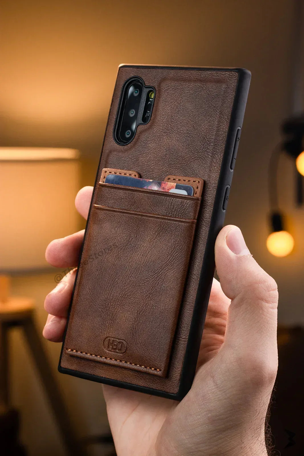 Hdd Leather Slim invisible Card Case Samsung Note 10 Plus - Three