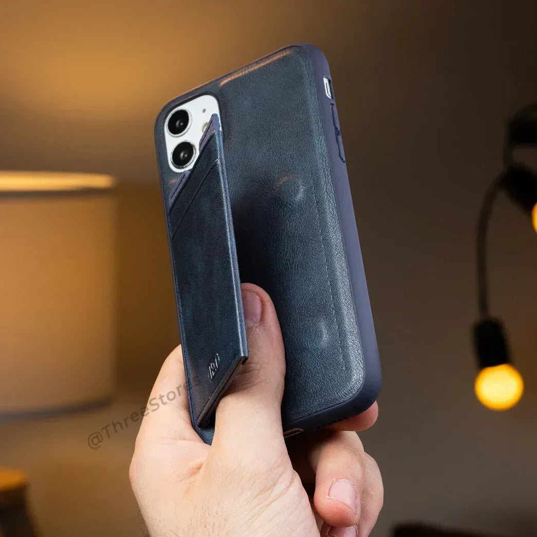 Hdd Leather Slim invisible Card Case iPhone 11 - Three