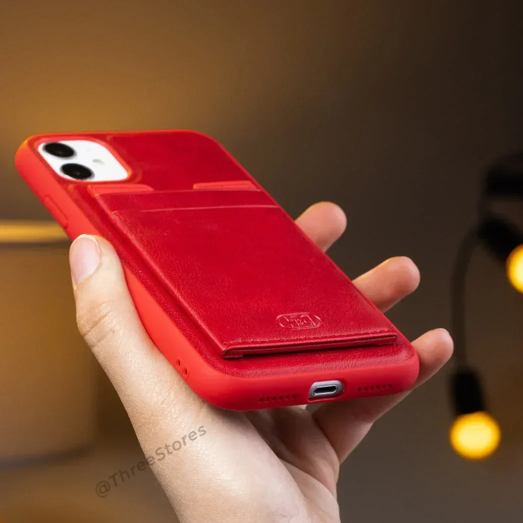 Hdd Leather Slim invisible Card Case iPhone 11 - Three