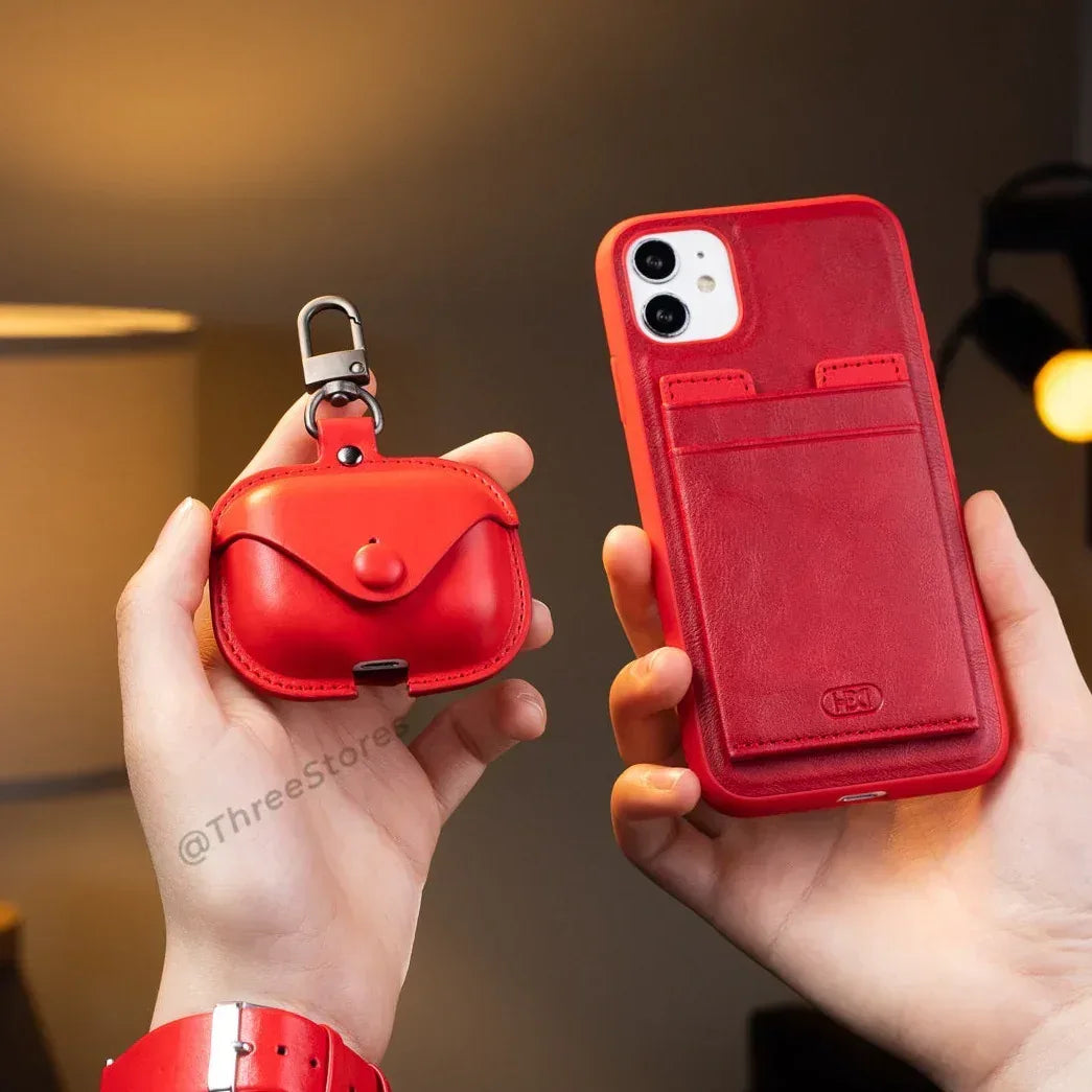 Hdd Leather Slim invisible Card Case iPhone 11 - Three