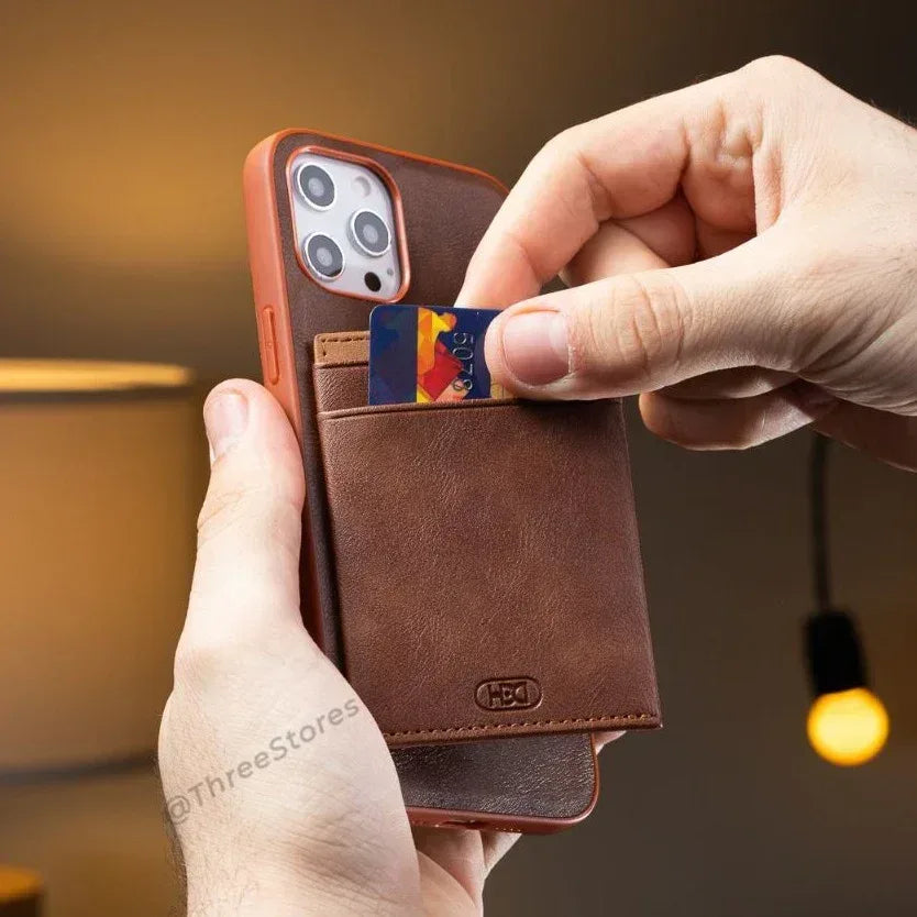 Hdd Leather Slim invisible Card Case iPhone 12 Pro Max - Three