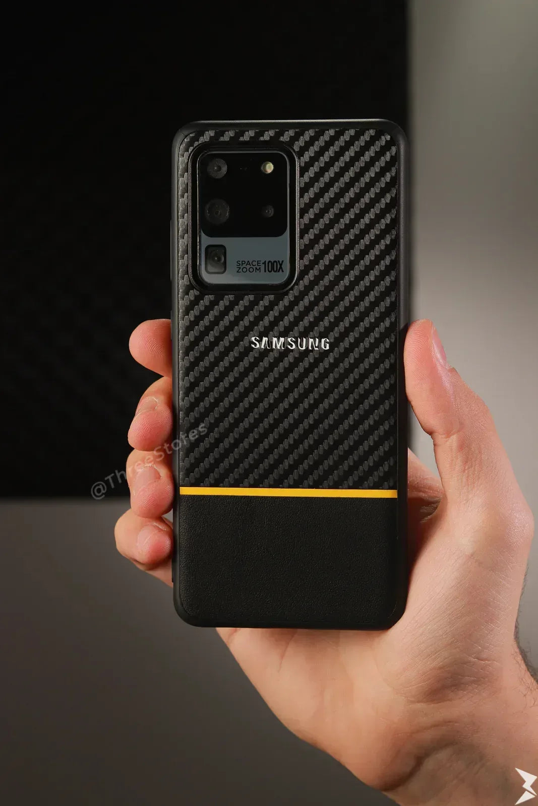 Black Fiber Protective Case Samsung S20 Ultra - Three