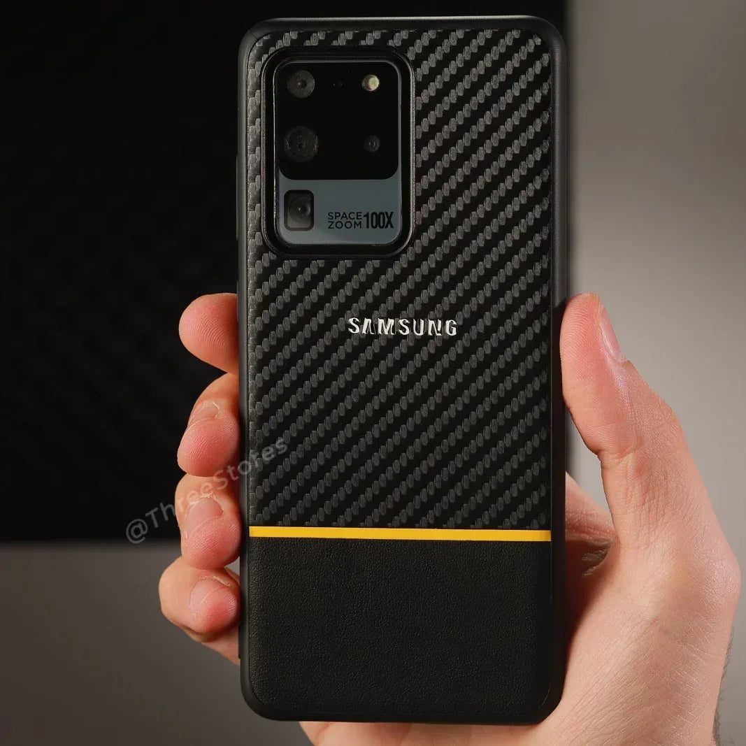 Black Fiber Protective Case Samsung S20 Ultra - Three