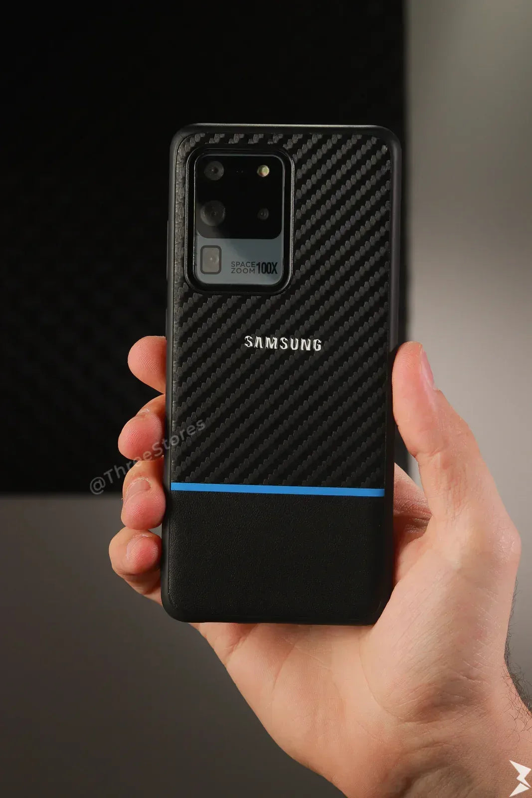 Black Fiber Protective Case Samsung S20 Ultra - Three