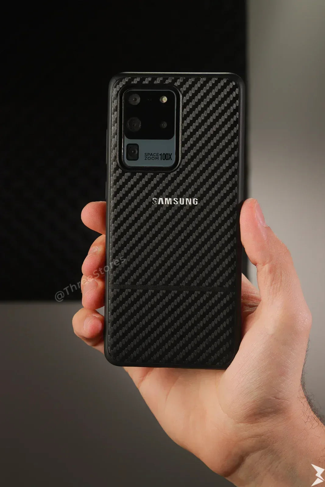 Black Fiber Protective Case Samsung S20 Ultra - Three
