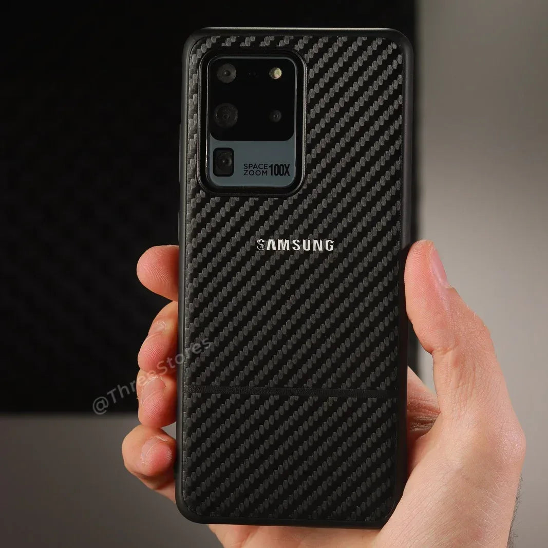 Black Fiber Protective Case Samsung S20 Ultra - Three