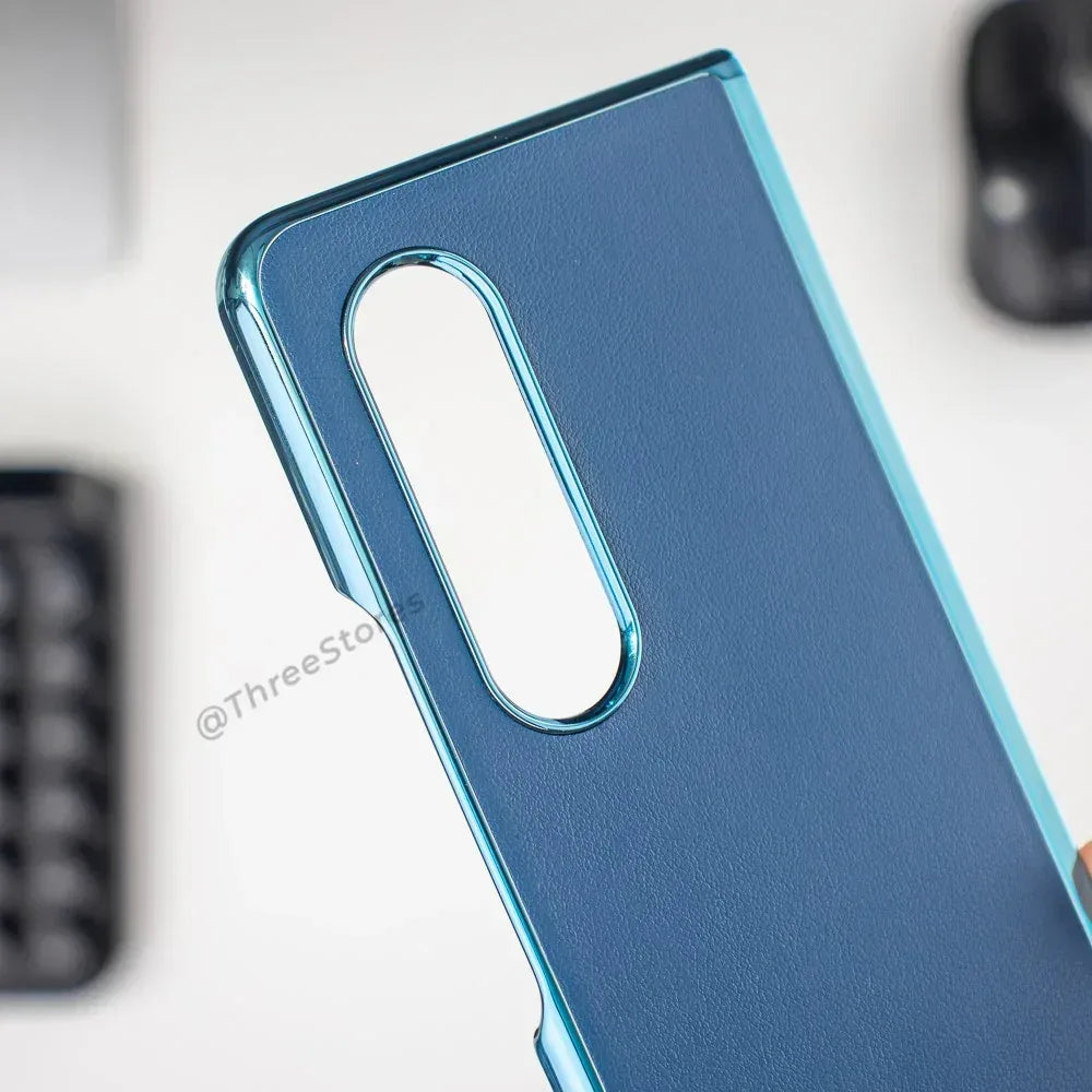 Leather Glossy Frame Case Samsung Z Fold 3 - Three