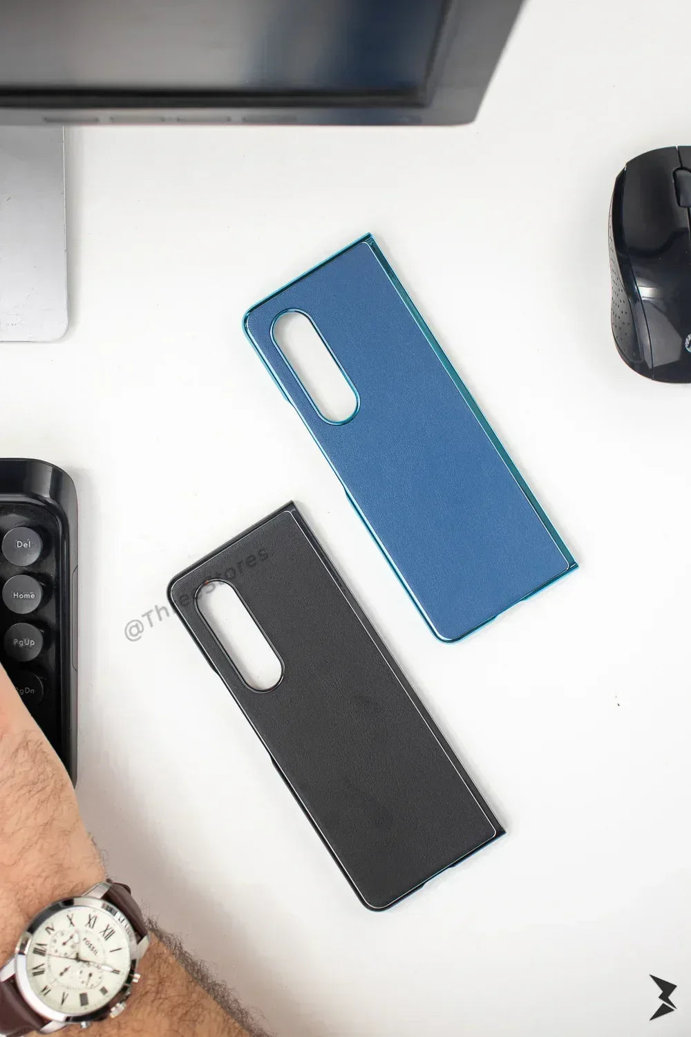 Leather Glossy Frame Case Samsung Z Fold 3 - Three
