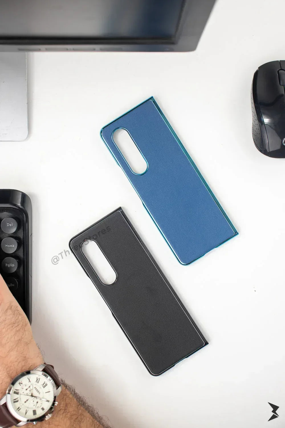 Leather Glossy Frame Case Samsung Z Fold 4 - Three