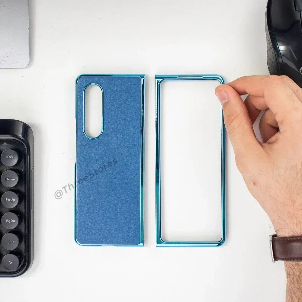 Leather Glossy Frame Case Samsung Z Fold 4 - Three