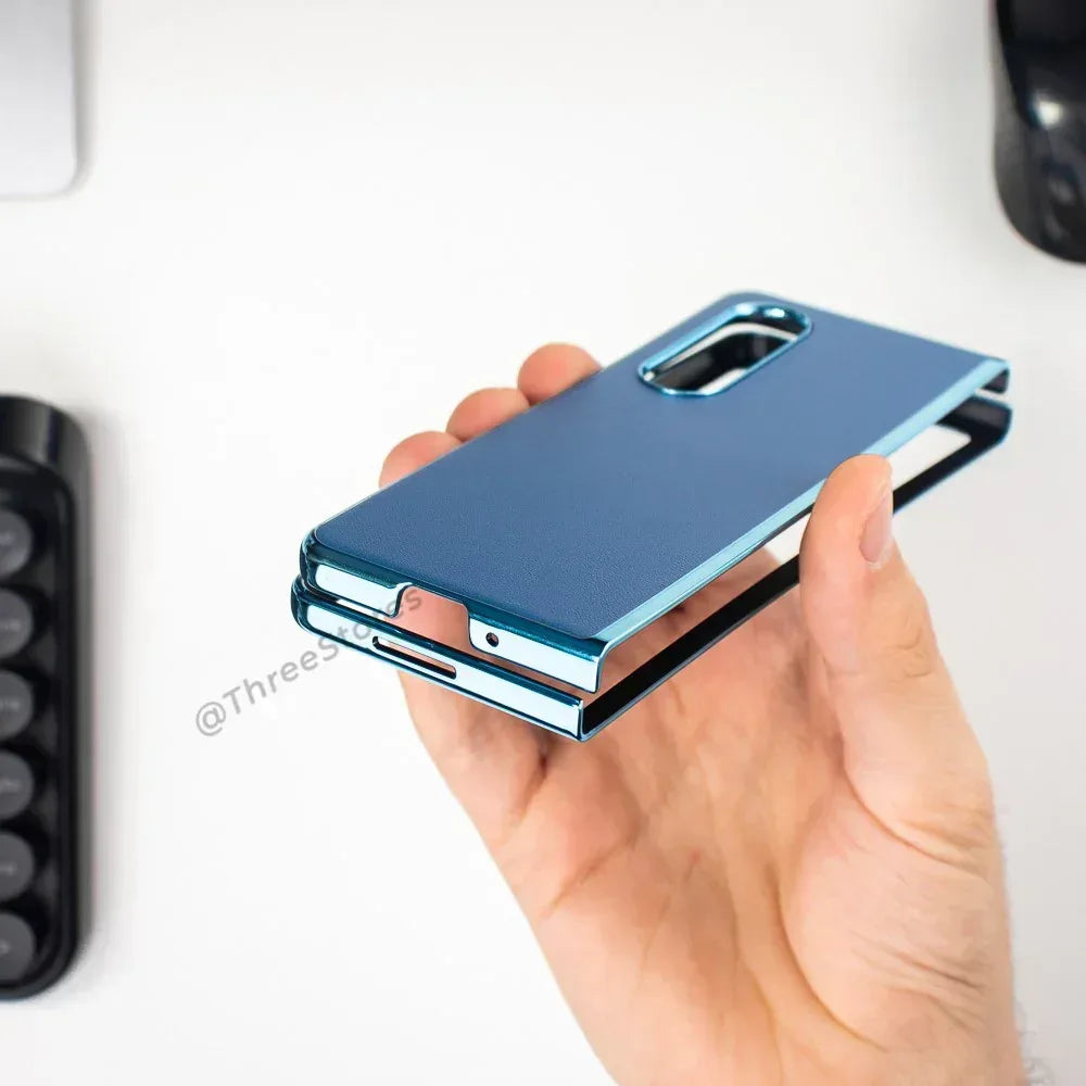 Leather Glossy Frame Case Samsung Z Fold 3 - Three