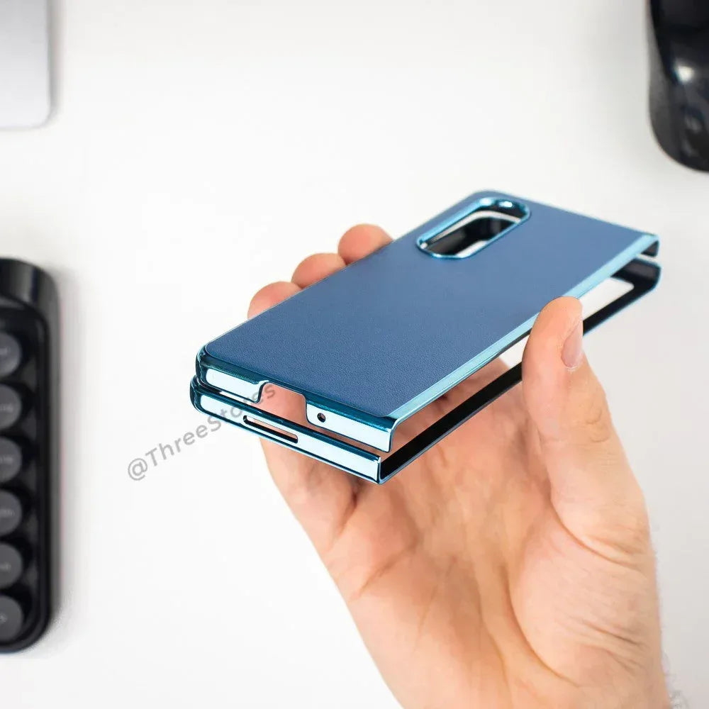 Leather Glossy Frame Case Samsung Z Fold 4 - Three
