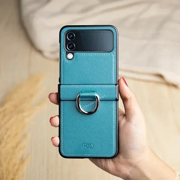 HDD Ring Leather Case Samsung Z Flip 4 - Three
