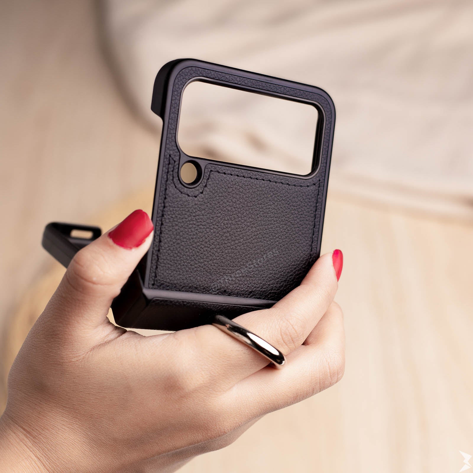 HDD Ring Leather Case Samsung Z Flip 4
