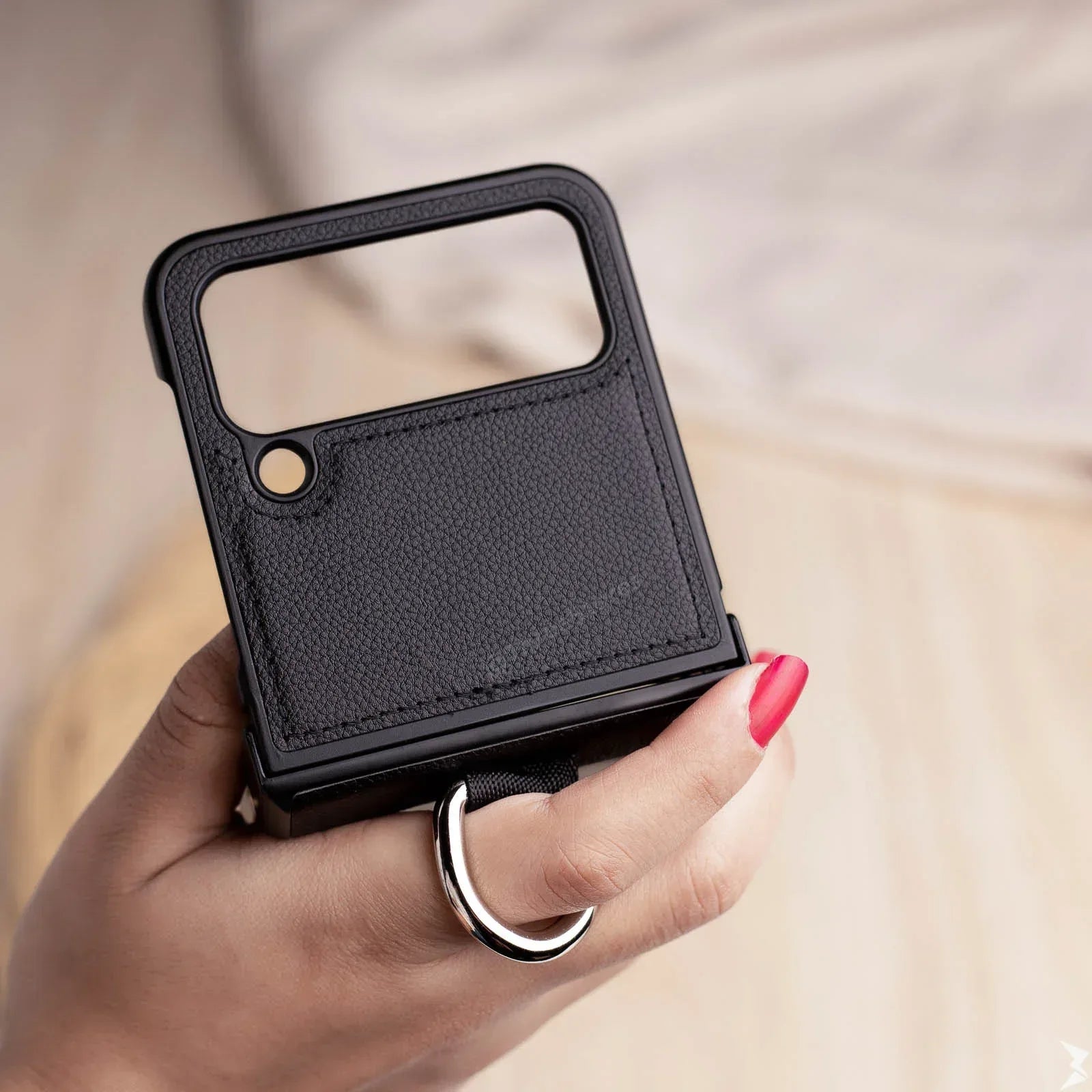 HDD Ring Leather Case Samsung Z Flip 3 - Three