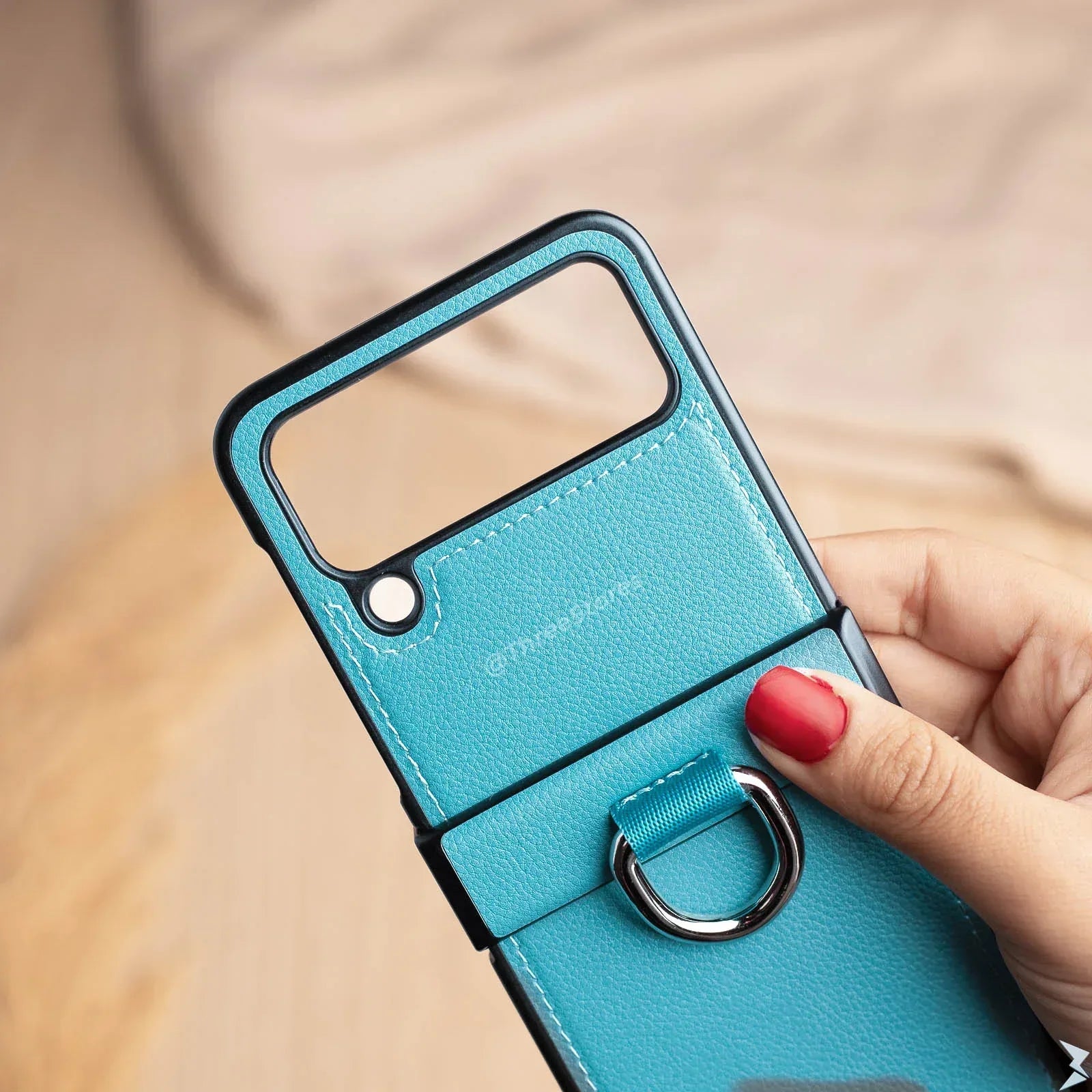 HDD Ring Leather Case Samsung Z Flip 3 - Three