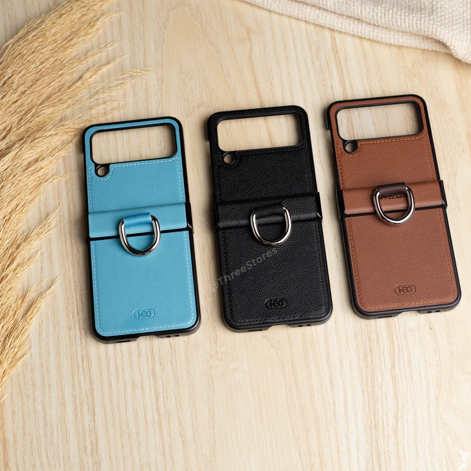 HDD Ring Leather Case Samsung Z Flip 4 - Three