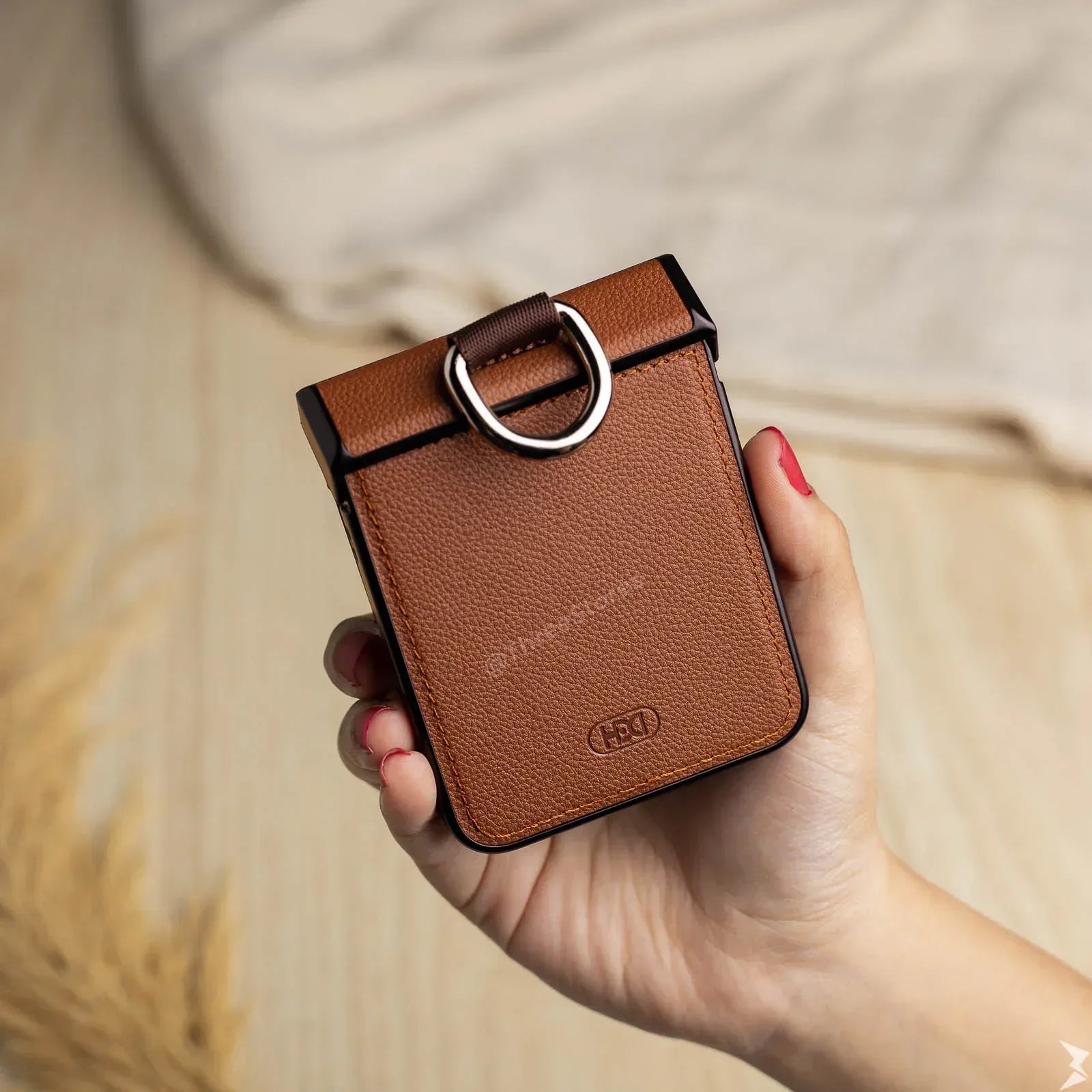 HDD Ring Leather Case Samsung Z Flip 3 - Three