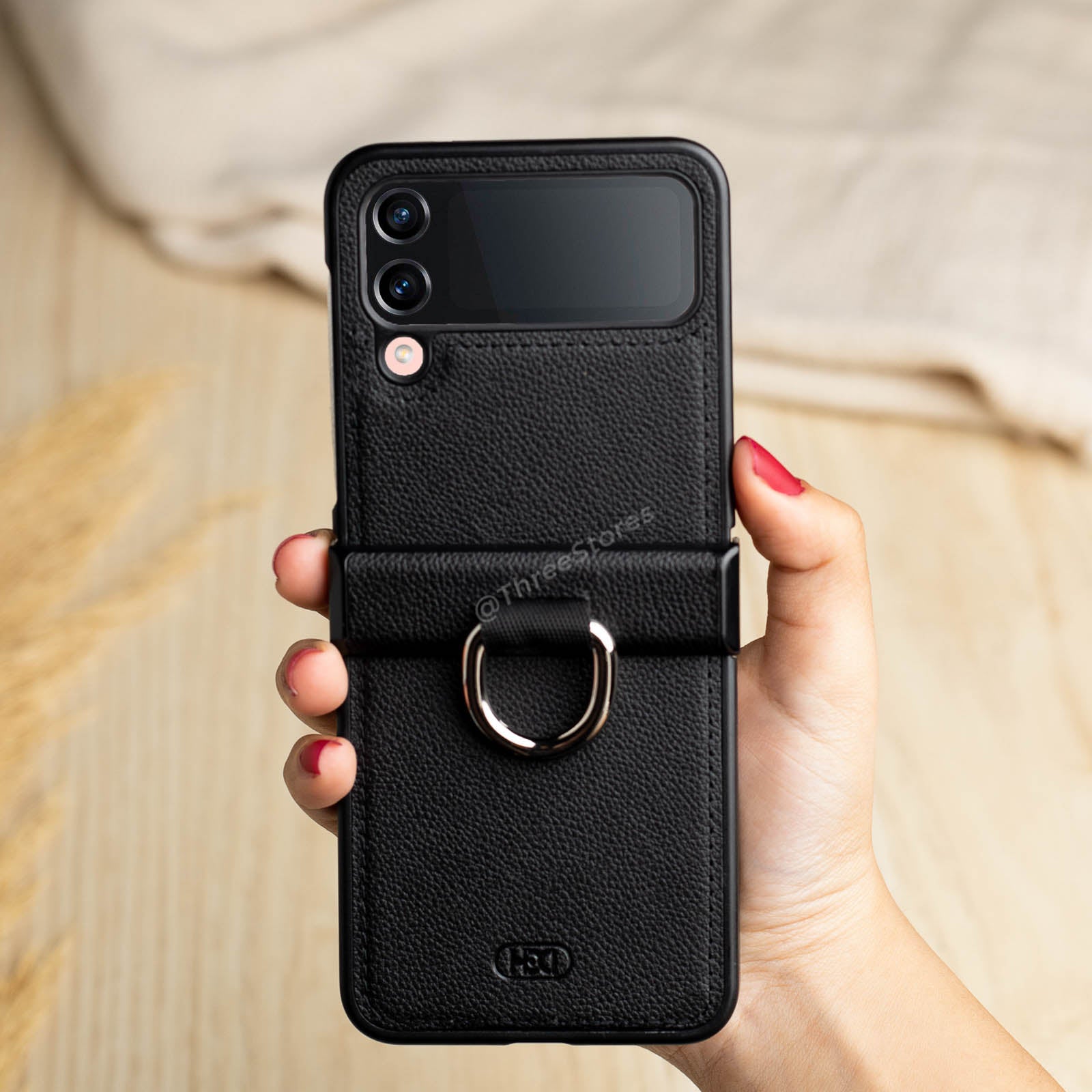 HDD Ring Leather Case Samsung Z Flip 4