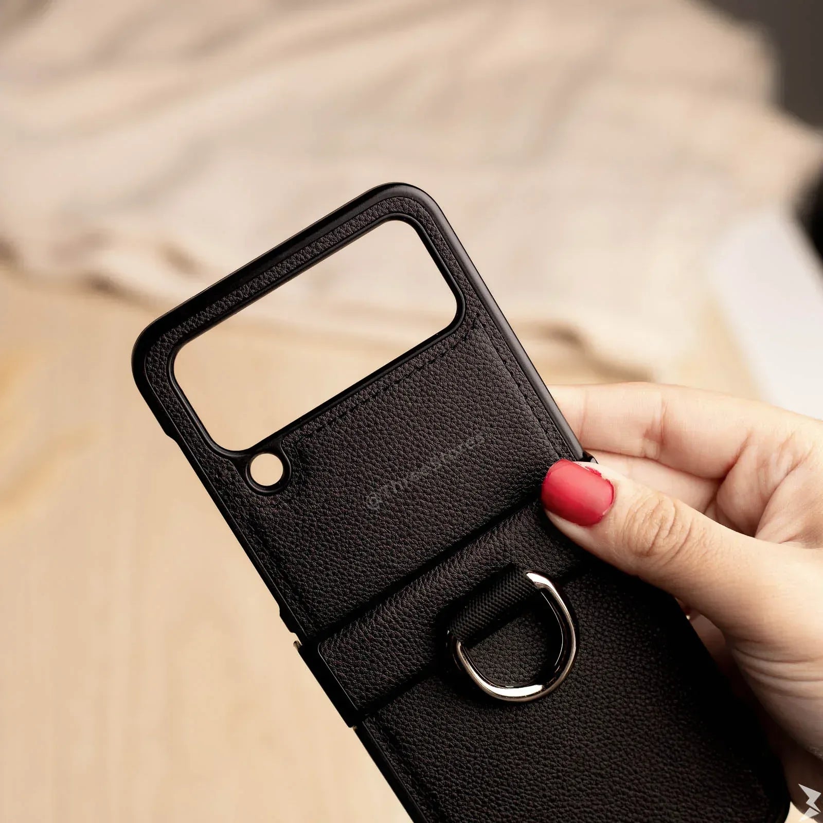 HDD Ring Leather Case Samsung Z Flip 4 - Three