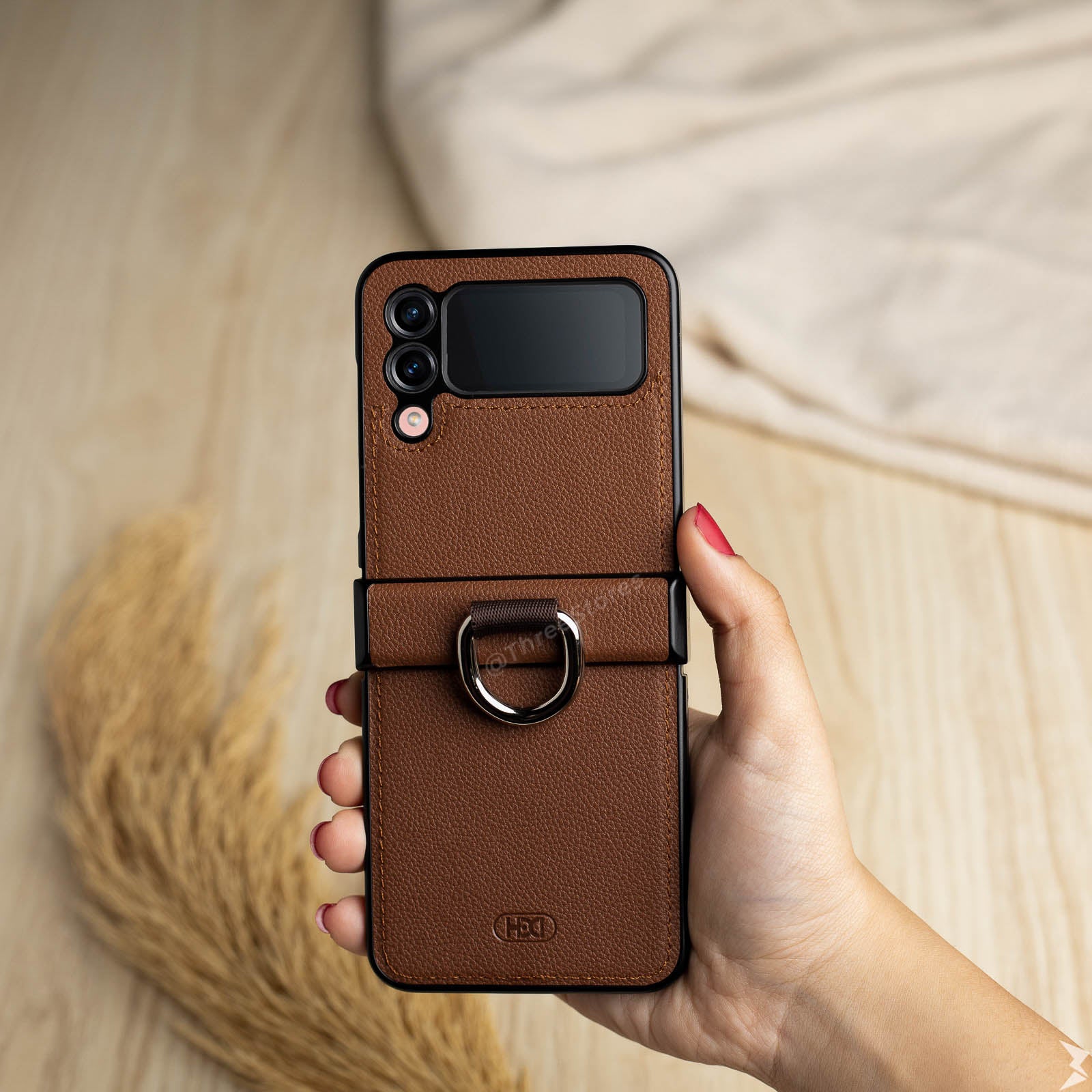 HDD Ring Leather Case Samsung Z Flip 3