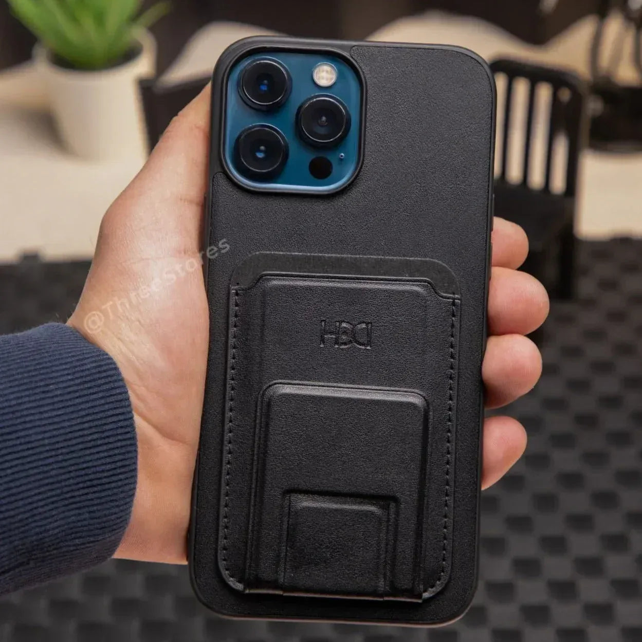 HDD Magnetic Stand Card Leather Case iPhone 12 Pro Max - Three