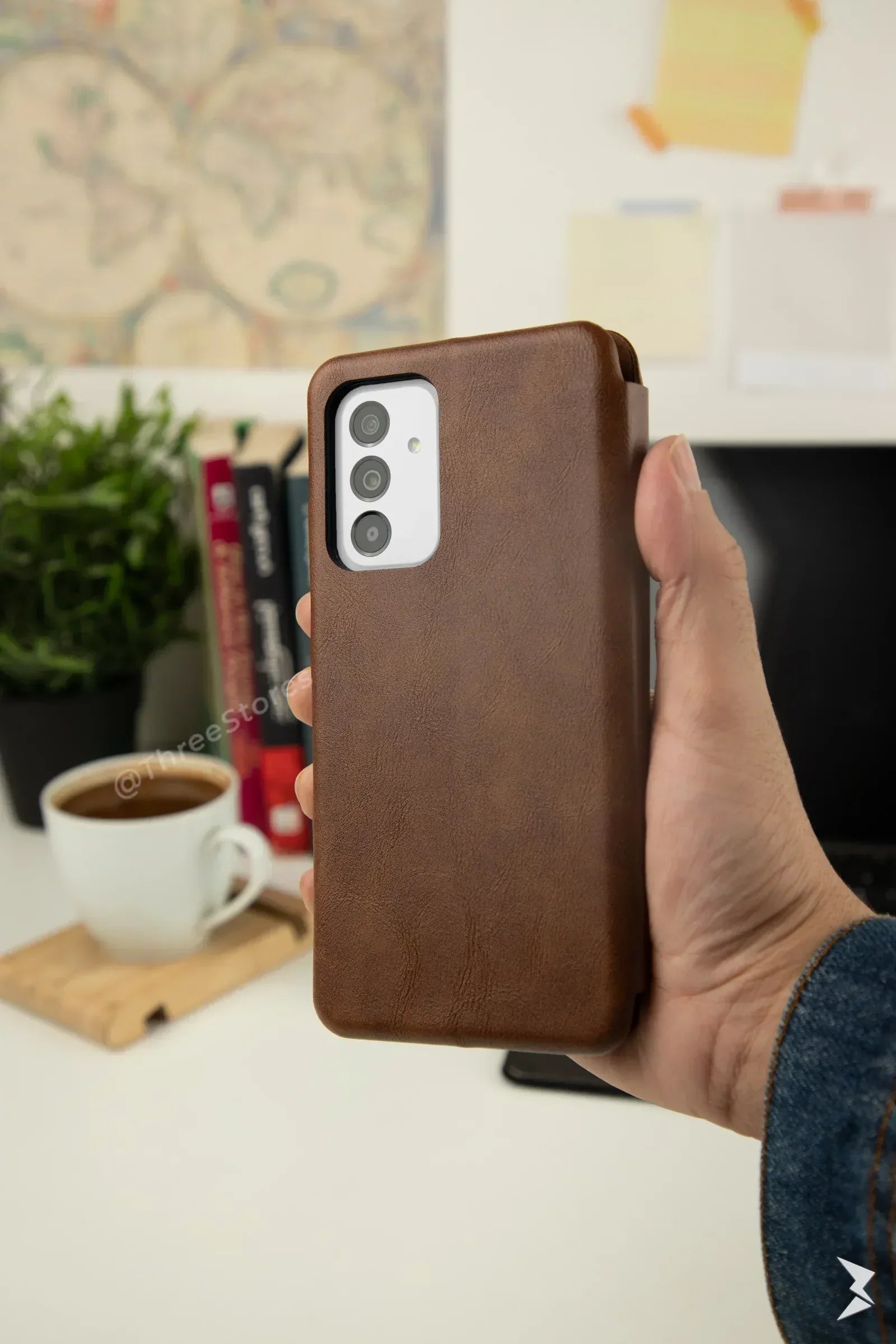 HDD Flip Wallet Leather Case Samsung M52 - Three