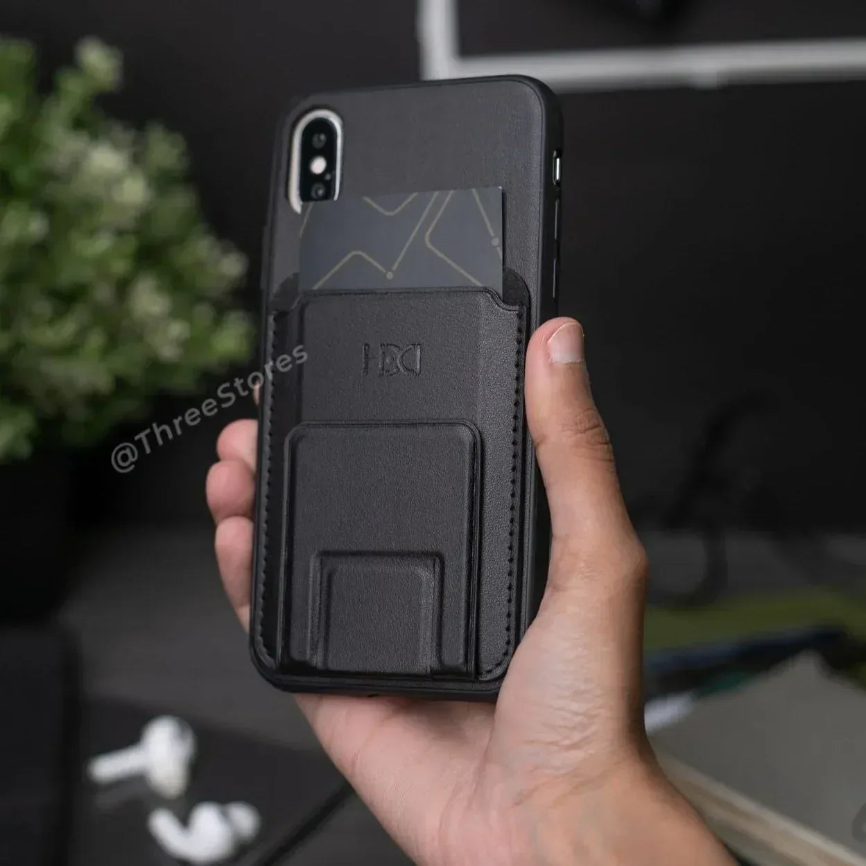 HDD Magnetic Stand Card Leather Case iPhone X - Three