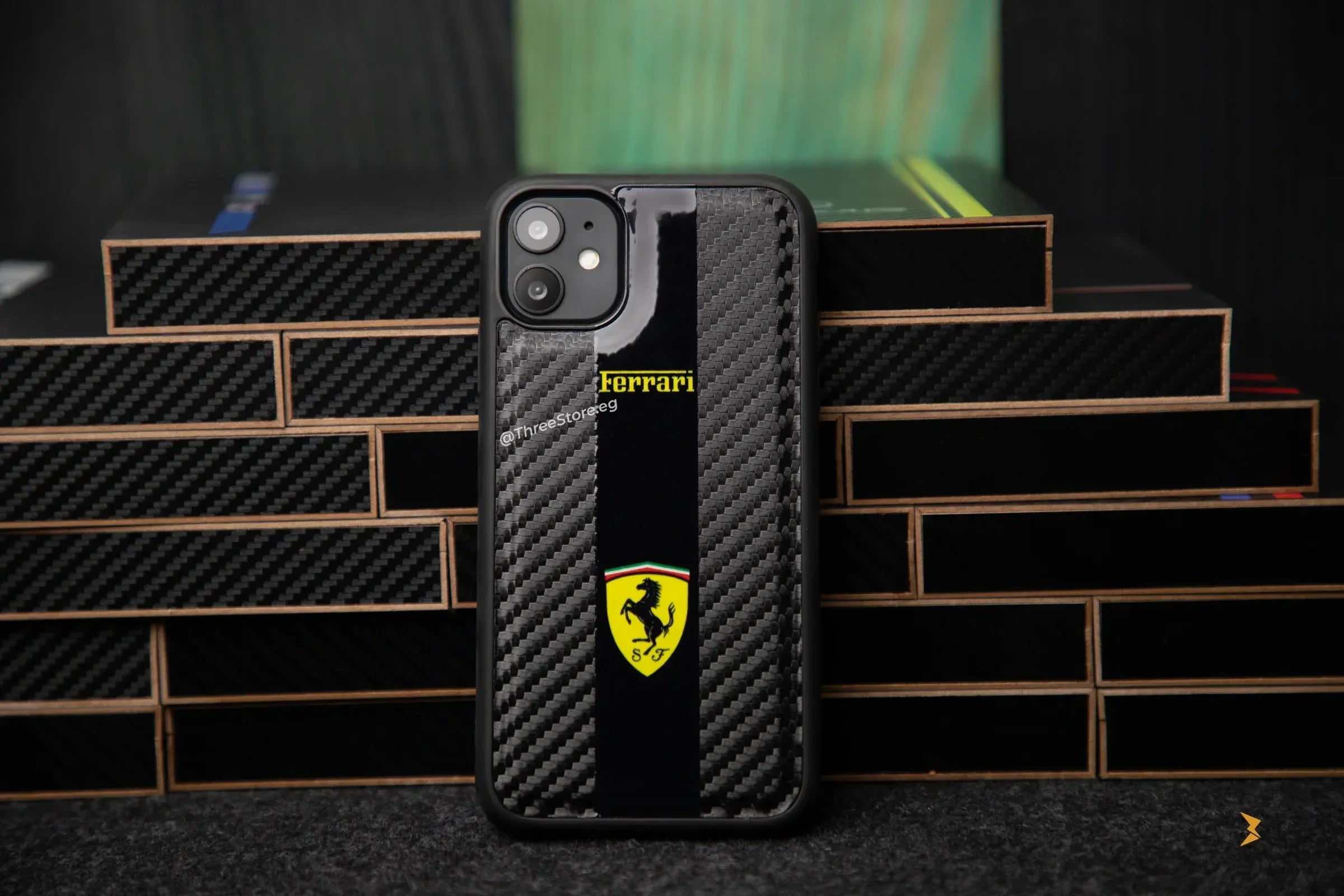 Fiber Carbon Car Brands Case iPhone 11 - Three
