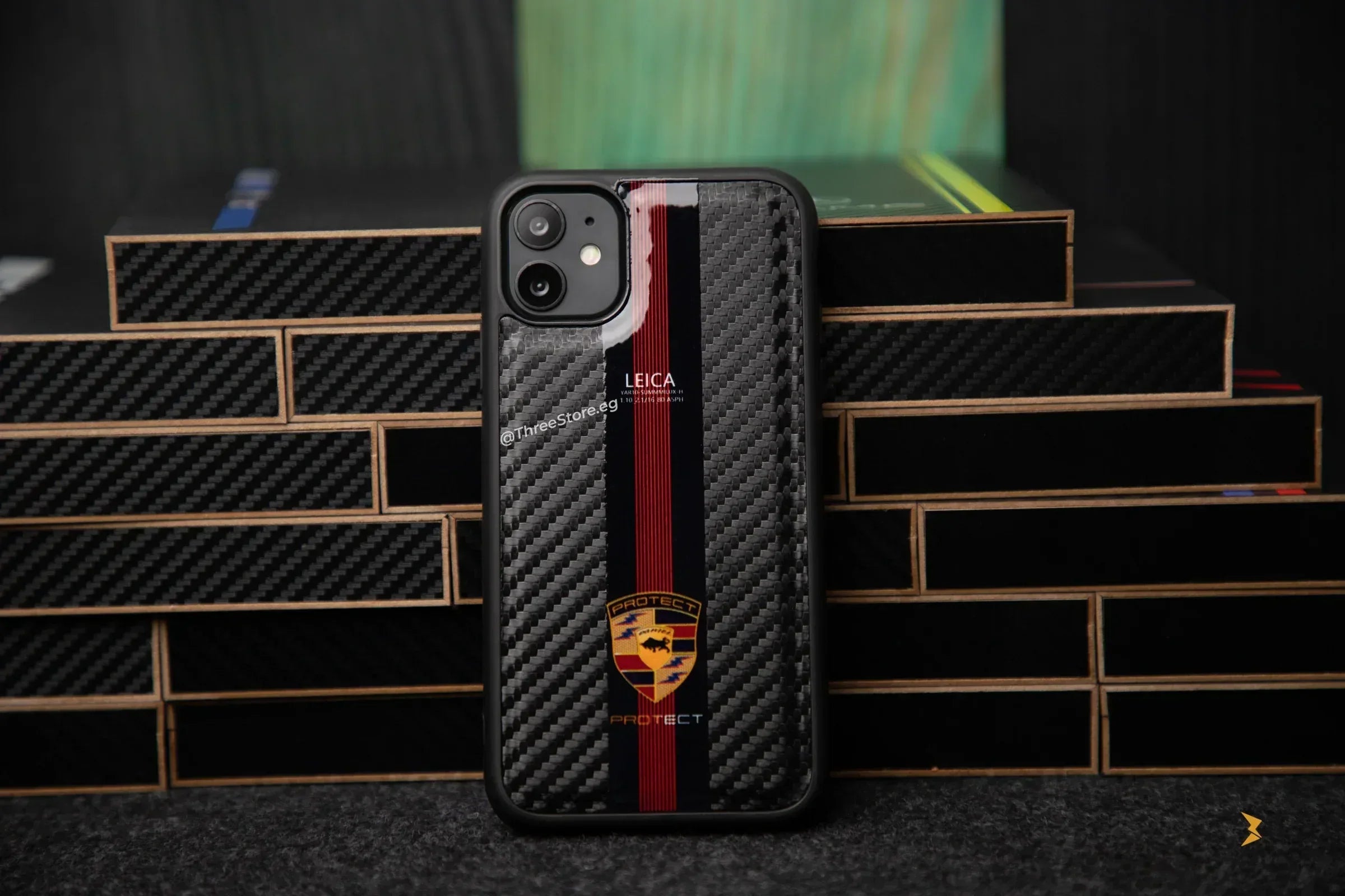 Fiber Carbon Car Brands Case iPhone 11 - Three