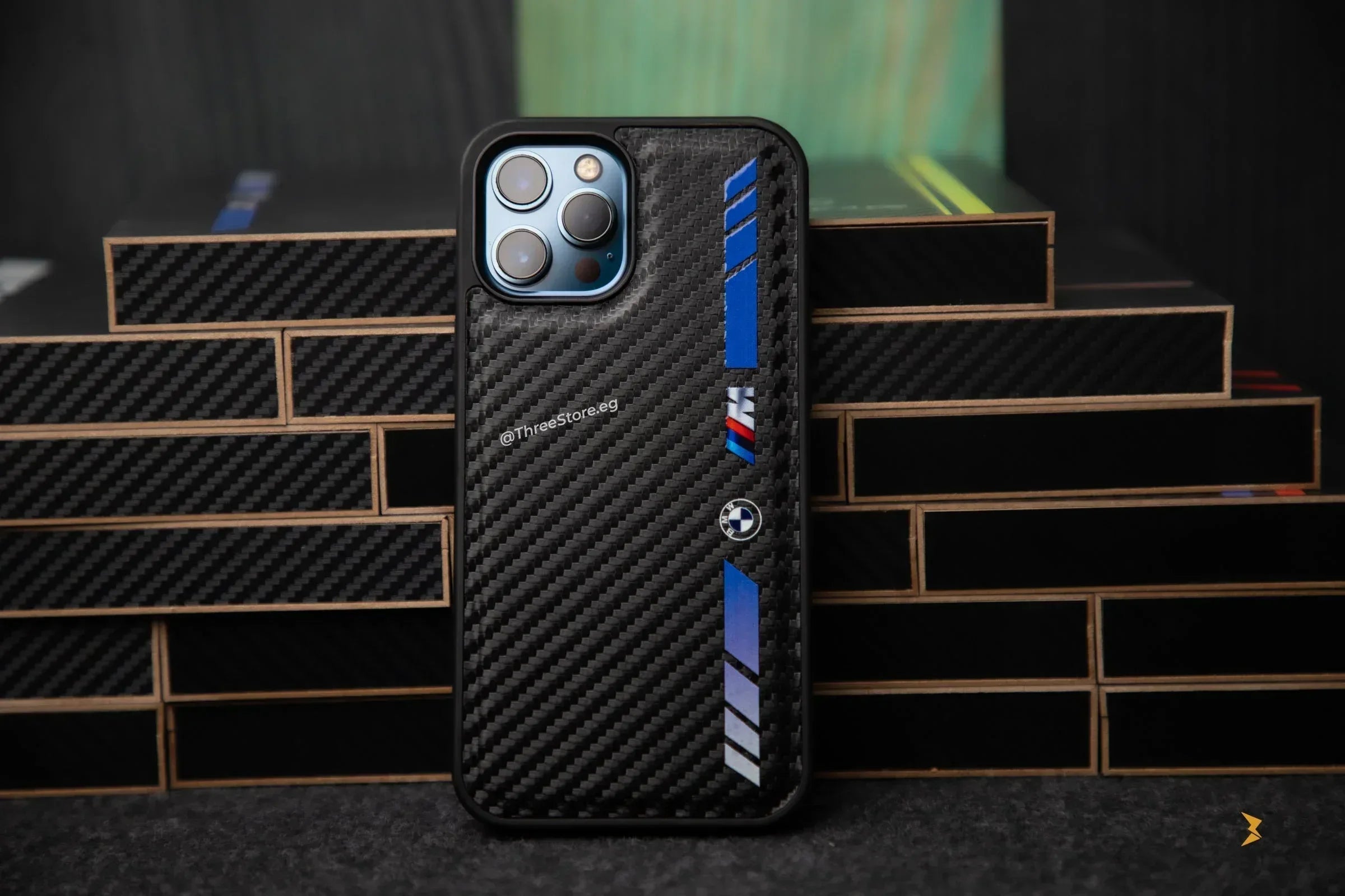 Fiber Carbon Car Brands Case iPhone 12 Pro Max - Three